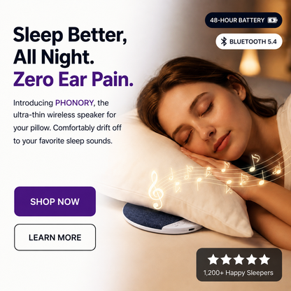 Snoovio Sleep Pillow Speaker – Wireless Bluetooth Under-Pillow Speaker for Music, Podcasts & Relaxation