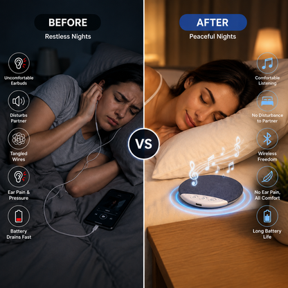 Snoovio Sleep Pillow Speaker – Wireless Bluetooth Under-Pillow Speaker for Music, Podcasts & Relaxation